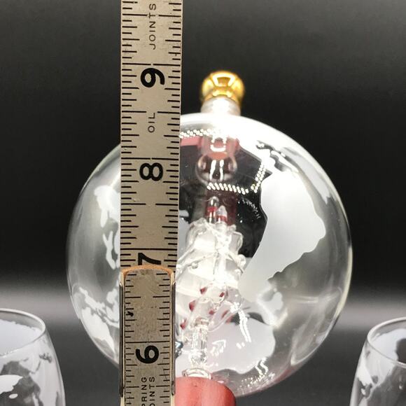 World Globe Liquor Decanter Set with Handmade Ship and 2 Barware Glasses 850 ML - Picture 12 of 14